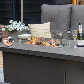 Aluminium Fire Pit Dining Table - Grey / Manhattan Aluminium Fire Pit Dining Table - Grey / Manhattan