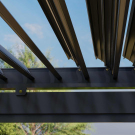 Pergola Aluminium Square 30x30 with 4 Drop Sides / Grey Pergola Aluminium Square 30x30 with 4 Drop Sides / Grey