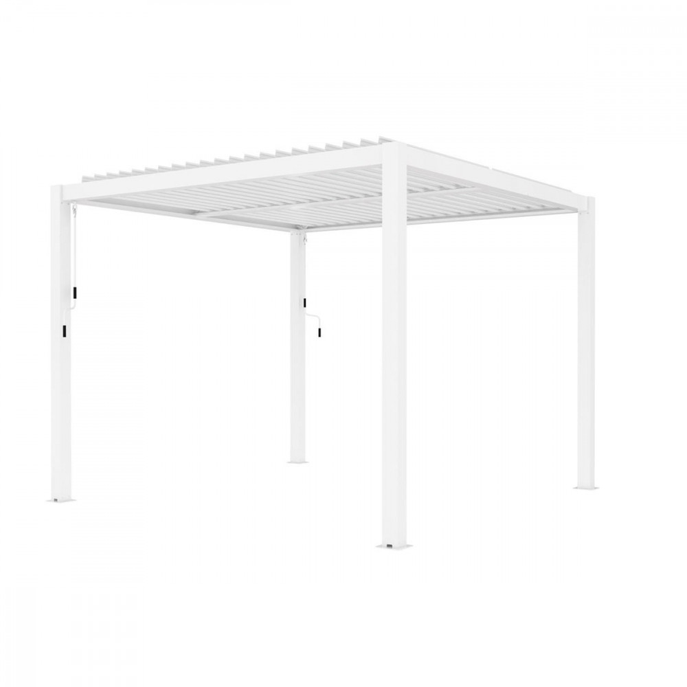 Pergola Aluminium Square 30x30 with 4 Drop Sides / White Pergola Aluminium Square 30x30 with 4 Drop Sides / White