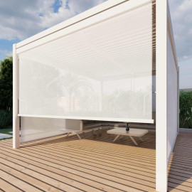 Pergola Aluminium Square 30x30 with 4 Drop Sides / White Pergola Aluminium Square 30x30 with 4 Drop Sides / White