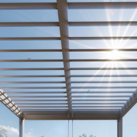 Pergola Aluminium Square 30x30 with 4 Drop Sides / White Pergola Aluminium Square 30x30 with 4 Drop Sides / White