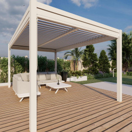 Pergola Aluminium Square 30x30 with 4 Drop Sides / White Pergola Aluminium Square 30x30 with 4 Drop Sides / White