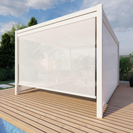 Pergola Aluminium Square 30x30 with 4 Drop Sides / White Pergola Aluminium Square 30x30 with 4 Drop Sides / White