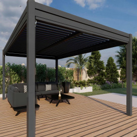 Pergola Aluminium Rectangular 30x40 with 4 Drop Sides / Grey Pergola Aluminium Rectangular 30x40 with 4 Drop Sides / Grey