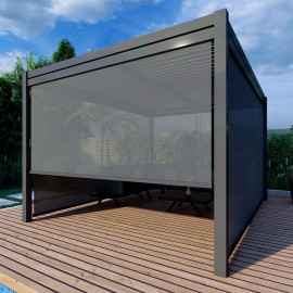 Pergola Aluminium Square 40x40 with 4 Drop Sides / Grey Pergola Aluminium Square 40x40 with 4 Drop Sides / Grey