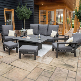 Manhattan Reclining 3 Seat Sofa Set with Rising Table & Footstools Manhattan Reclining 3 Seat Sofa Set with Rising Table & Footstools