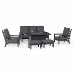 Manhattan Reclining 3 Seat Sofa Set with Fire Pit Table & Footstools Manhattan Reclining 3 Seat Sofa Set with Fire Pit Table & Footstools