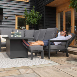 Manhattan Reclining Corner Dining Set with Fire Pit Table Manhattan Reclining Corner Dining Set with Fire Pit Table