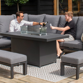 Manhattan Reclining Corner Dining Set with Fire Pit Table & Armchair Manhattan Reclining Corner Dining Set with Fire Pit Table & Armchair