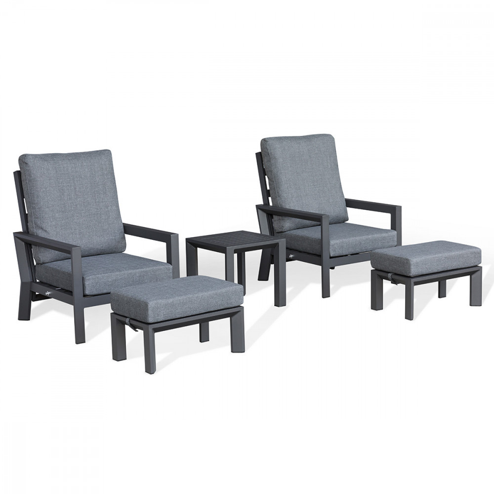 Manhattan 2 Seat Reclining Lounge Set - Grey Manhattan 2 Seat Reclining Lounge Set - Grey
