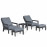 Manhattan 2 Seat Reclining Lounge Set - Grey