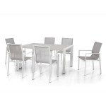 New York 6 Seat Rectangular Dining Set / White New York 6 Seat Rectangular Dining Set / White