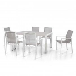 New York 6 Seat Rectangular Dining Set / White
