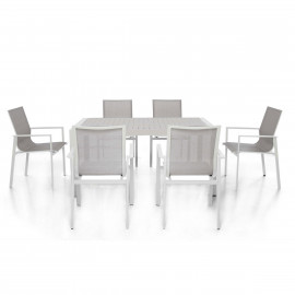 New York 6 Seat Rectangular Dining Set / White New York 6 Seat Rectangular Dining Set / White