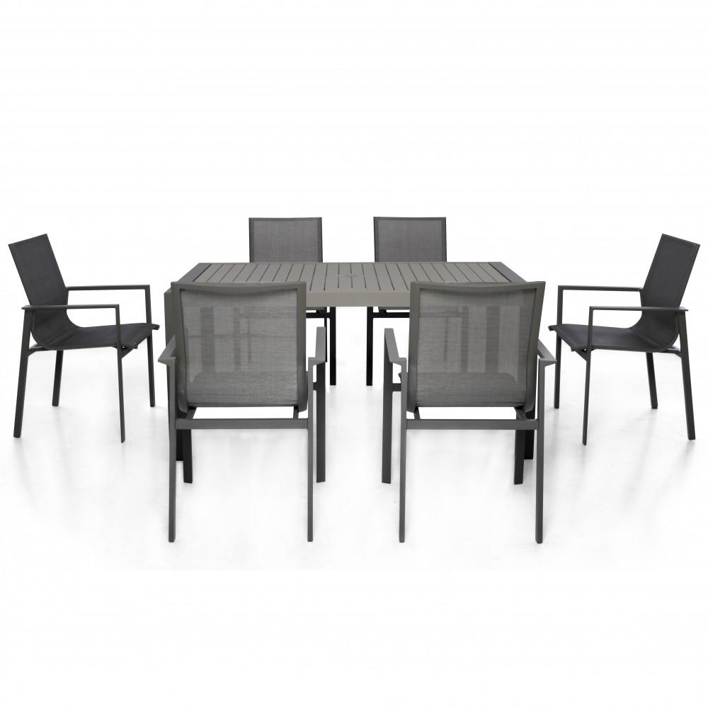 New York 6 Seat Rectangular Dining Set / Grey New York 6 Seat Rectangular Dining Set / Grey