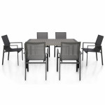 New York 6 Seat Rectangular Dining Set / Grey New York 6 Seat Rectangular Dining Set / Grey