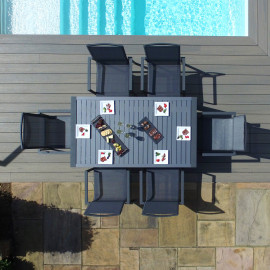 New York 6 Seat Rectangular Dining Set / Grey New York 6 Seat Rectangular Dining Set / Grey