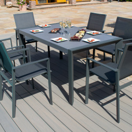 New York 6 Seat Rectangular Dining Set / Grey New York 6 Seat Rectangular Dining Set / Grey
