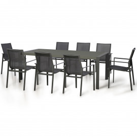 New York 8 Seat Rectangular Dining Set / Grey
