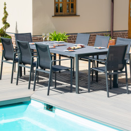 New York 8 Seat Rectangular Dining Set / Grey New York 8 Seat Rectangular Dining Set / Grey