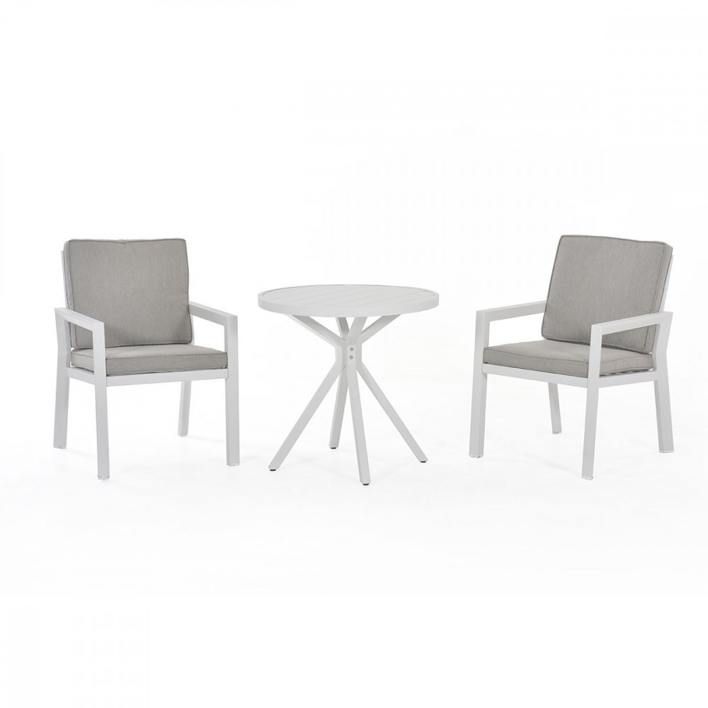 New York 3 Piece Bistro Set / White New York 3 Piece Bistro Set / White