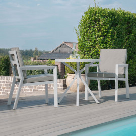 New York 3 Piece Bistro Set / White New York 3 Piece Bistro Set / White