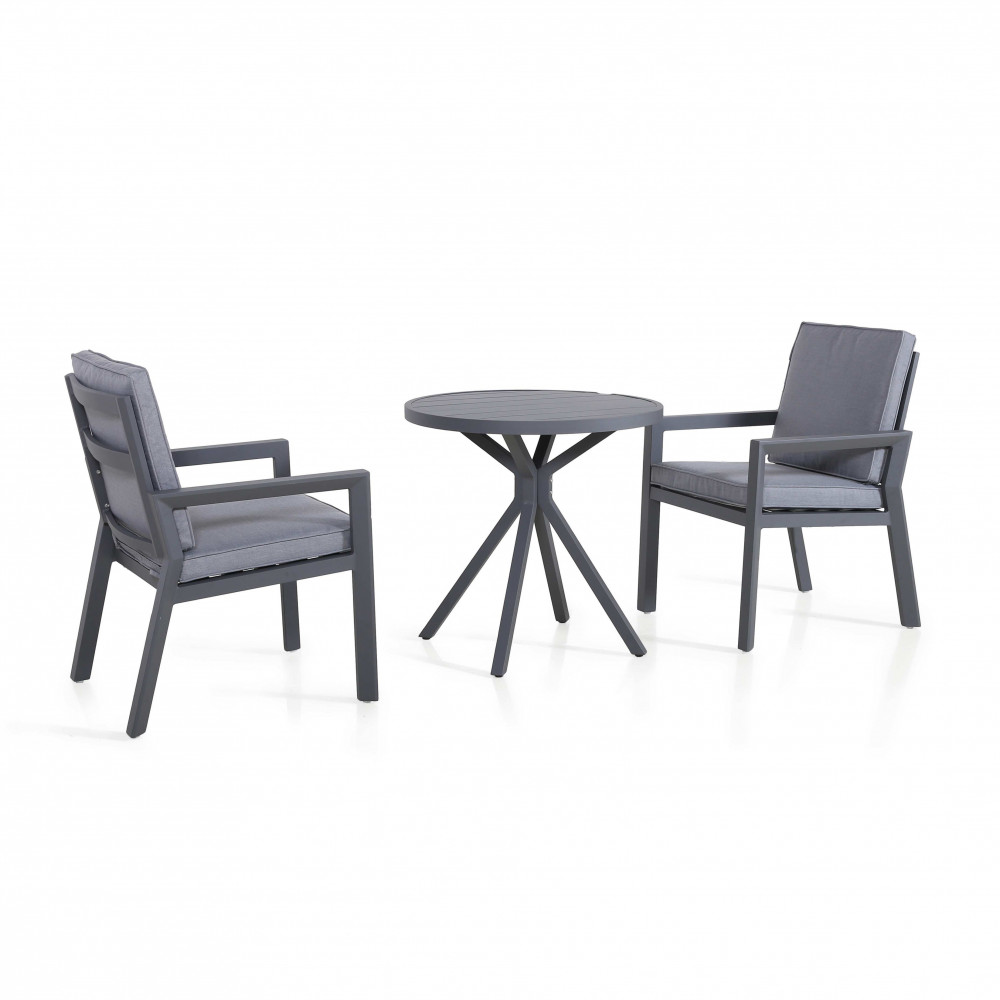 New York 3 Piece Bistro Set / Grey New York 3 Piece Bistro Set / Grey
