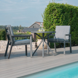 New York 3 Piece Bistro Set / Grey New York 3 Piece Bistro Set / Grey