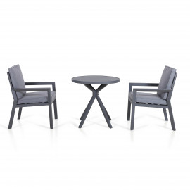 New York 3 Piece Bistro Set / Grey New York 3 Piece Bistro Set / Grey