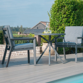 New York 3 Piece Bistro Set / Grey New York 3 Piece Bistro Set / Grey