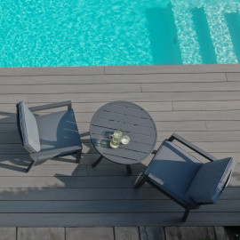 New York 3 Piece Bistro Set / Grey New York 3 Piece Bistro Set / Grey