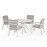 New York 4 Seat Round Dining Set / White