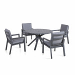 New York 4 Seat Round Dining Set / Grey New York 4 Seat Round Dining Set / Grey
