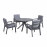 New York 4 Seat Round Dining Set / Grey