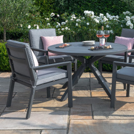 New York 4 Seat Round Dining Set / Grey New York 4 Seat Round Dining Set / Grey