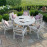 New York 6 Seat Round Dining Set / White