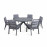 New York 6 Seat Round Dining Set / Grey