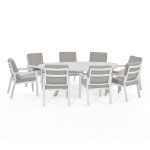 New York 8 Seat Oval Dining Set / White New York 8 Seat Oval Dining Set / White