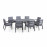 New York 8 Seat Oval Dining Set / Grey