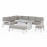 New York Corner Dining Set With Fire Pit Table / White