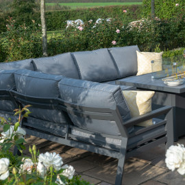 New York Corner Dining Set With Fire Pit Table / Grey New York Corner Dining Set With Fire Pit Table / Grey