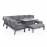 New York Corner Dining Set With Fire Pit Table / Grey