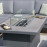 New York Corner Dining Set With Fire Pit Table / Grey