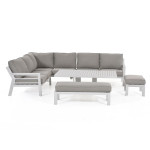 New York Corner Dining Set with Rising Table / White New York Corner Dining Set with Rising Table / White