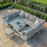 New York U-Shaped Sofa Set with Fire Pit Table / White