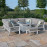 New York U-Shaped Sofa Set with Fire Pit Table / White