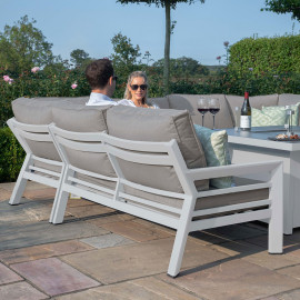 New York U-Shaped Sofa Set with Fire Pit Table / White New York U-Shaped Sofa Set with Fire Pit Table / White