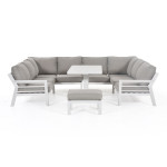 New York U-Shaped Sofa Set with Rising Table / White New York U-Shaped Sofa Set with Rising Table / White