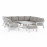 New York U-Shaped Sofa Set with Rising Table / White