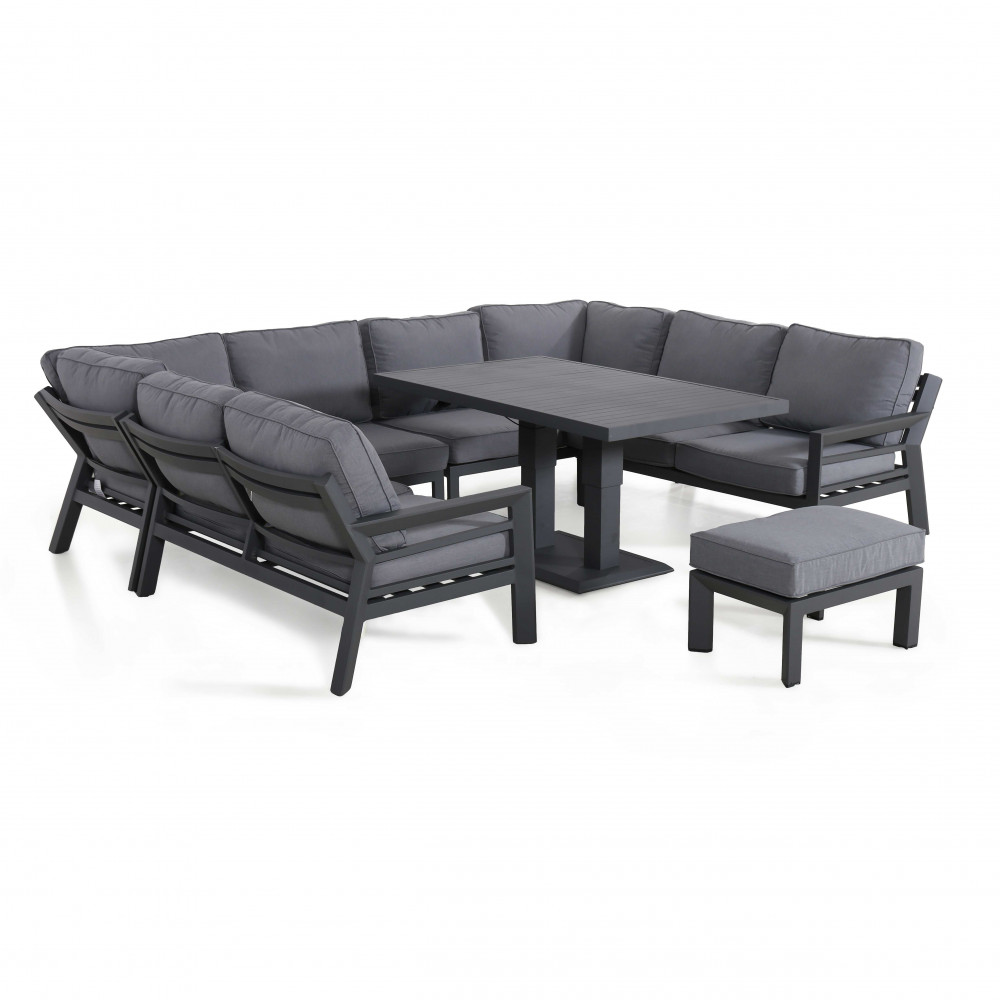 New York U-Shaped Sofa Set with Rising Table / Grey New York U-Shaped Sofa Set with Rising Table / Grey